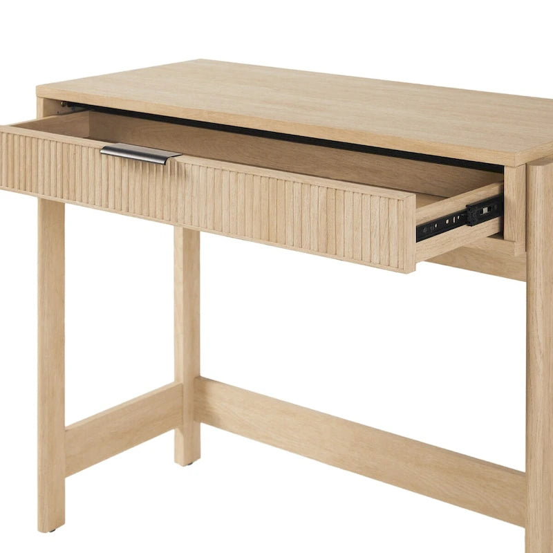 Bureau d’écriture moderne cannelé avec tiroir de rangement pour bureau à domicile