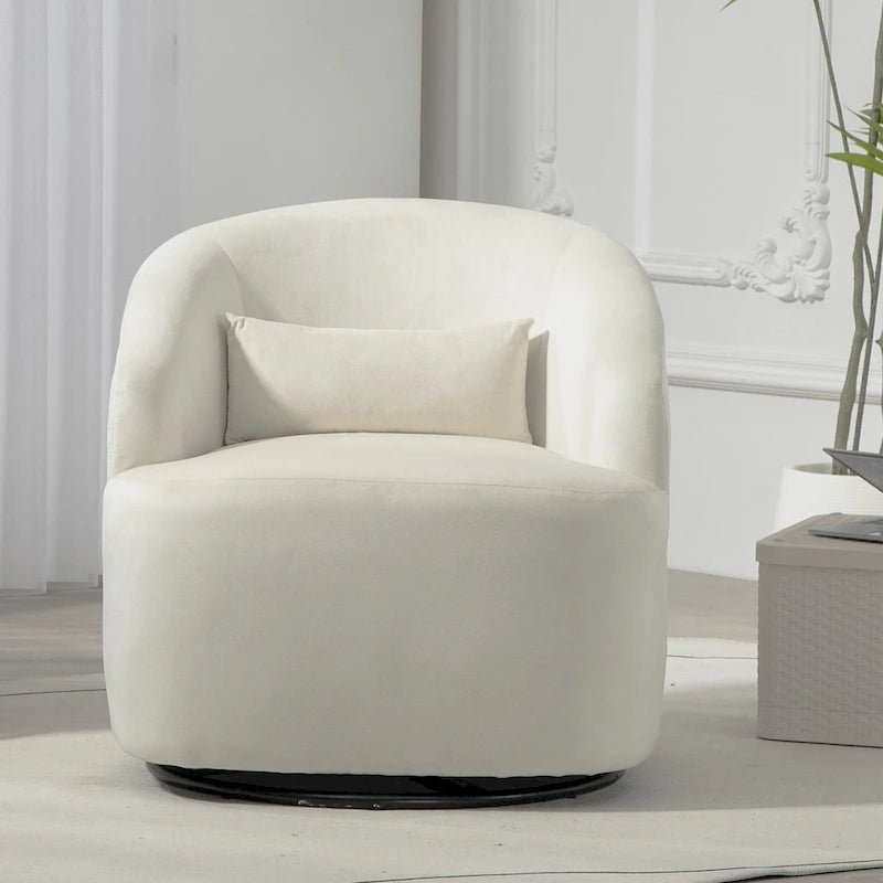 Modern Velvet Upholstered Swivel Accent Chair