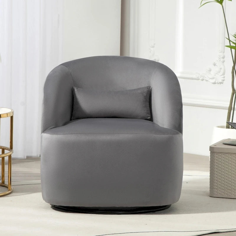 Modern Velvet Upholstered Swivel Accent Chair