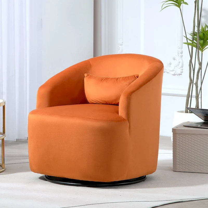 Moderne fluwelen draaibare accentstoel