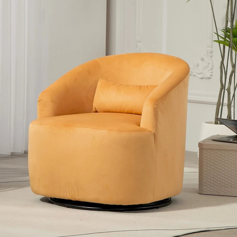 Modern Velvet Upholstered Swivel Accent Chair